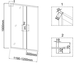 Душевая дверь Niagara NG-43-12AG 120см золото/прозрачное
